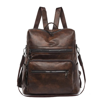Fashion Anti-theft Backpack Women School Backpack High Quality PU Leather Travel Backpack Ladies Large Capacity Shoulder Handbag