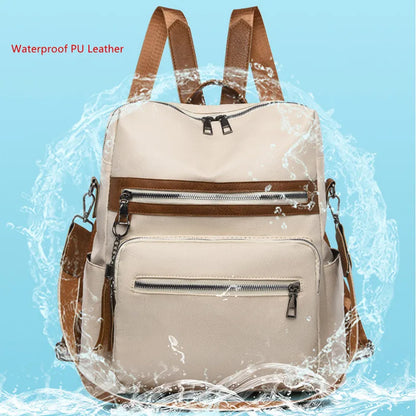 Fashion Anti-theft Backpack Women School Backpack High Quality PU Leather Travel Backpack Ladies Large Capacity Shoulder Handbag