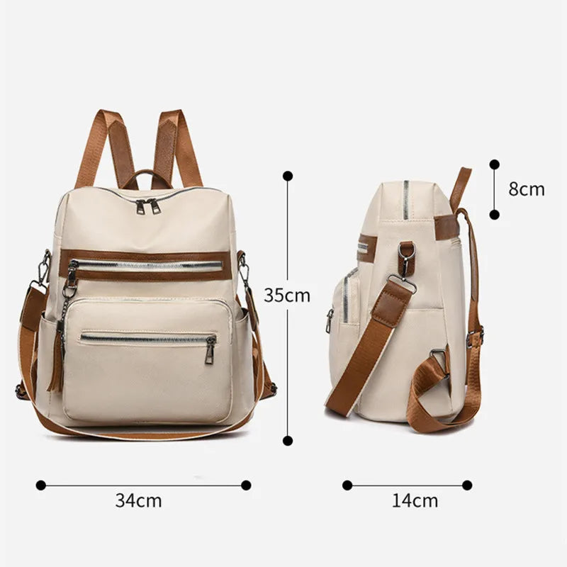 Fashion Anti-theft Backpack Women School Backpack High Quality PU Leather Travel Backpack Ladies Large Capacity Shoulder Handbag