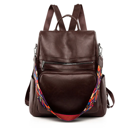 Fashion Anti-theft Women Backpacks Leather Female Bagpack Schoolbag For College Student Girls Ladies Large Capacity School Bag