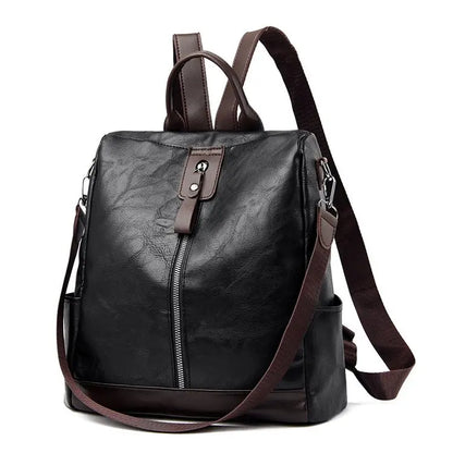 Fashion Anti-theft backpack Woman High Quality PU Leather Backpack Female Travel Backpack Ladies Large Capacity Shoulder Handbag
