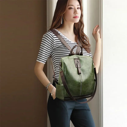 Fashion Anti-theft backpack Woman High Quality PU Leather Backpack Female Travel Backpack Ladies Large Capacity Shoulder Handbag
