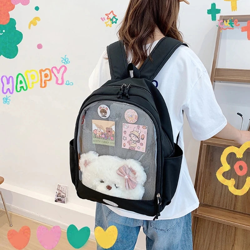 Fashion Backpack Large Capacity Casual College Bookbag for Boys Girls Student