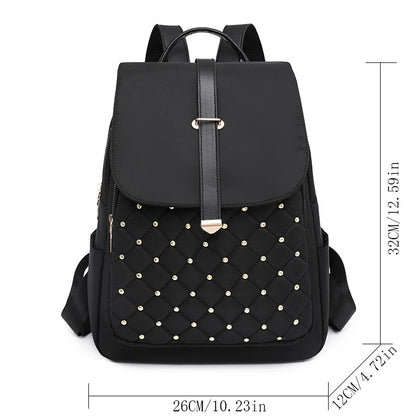 Fashion Backpacks Women High Quality Nylon Rivet Backpack Female Big Travel Back Bag School Bags for Teenage Girls Shoulder Bag