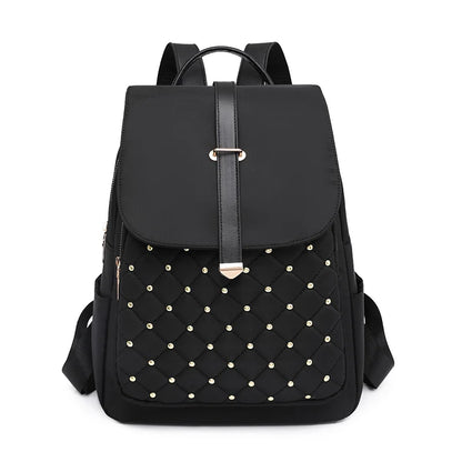 Fashion Backpacks Women High Quality Nylon Rivet Backpack Female Big Travel Back Bag School Bags for Teenage Girls Shoulder Bag