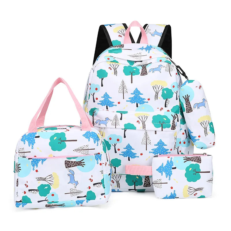 Fashion Big Student Laptop College Backpack Girls School Bag set High Capacity Women Backpack Female Cute Leisure Travel Mochila