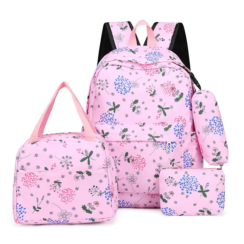 Fashion Big Student Laptop College Backpack Girls School Bag set High Capacity Women Backpack Female Cute Leisure Travel Mochila