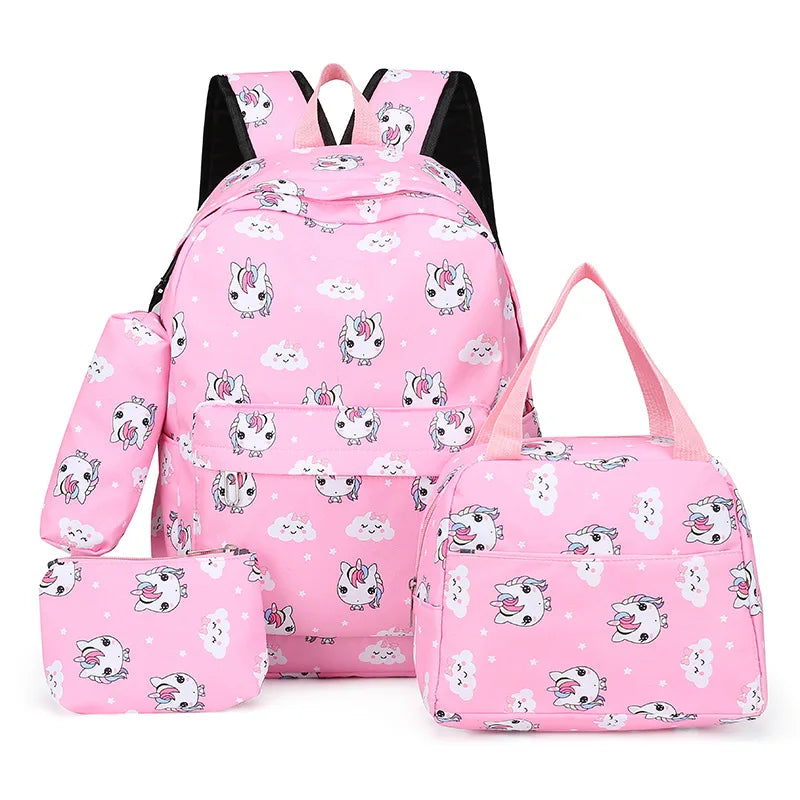 Fashion Big Student Laptop College Backpack Girls School Bag set High Capacity Women Backpack Female Cute Leisure Travel Mochila