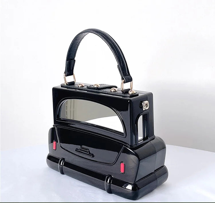 Fashion Black Color Cocktail Prom Banquet Lady Purse Wedding Bridal Woman Novelty Handbag Birthday Dinner Party Gift Evening Bag