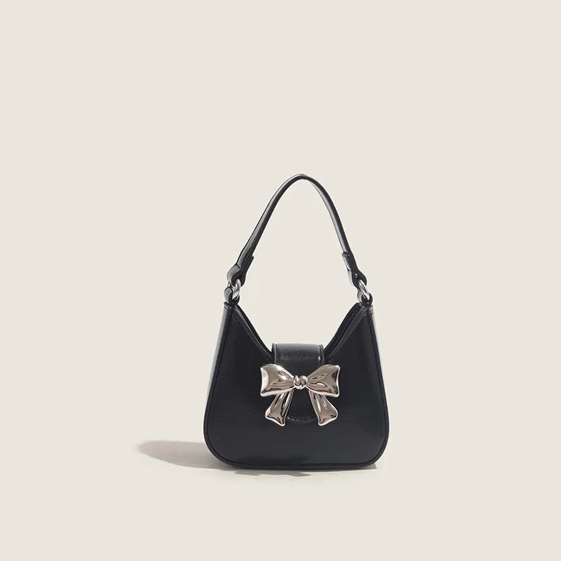 Fashion Bow Handbags Female 2024 New Chain Underarm Shoulder Bag Niche Designer Elegant Commuter Light Luxury Bolsas Mujer