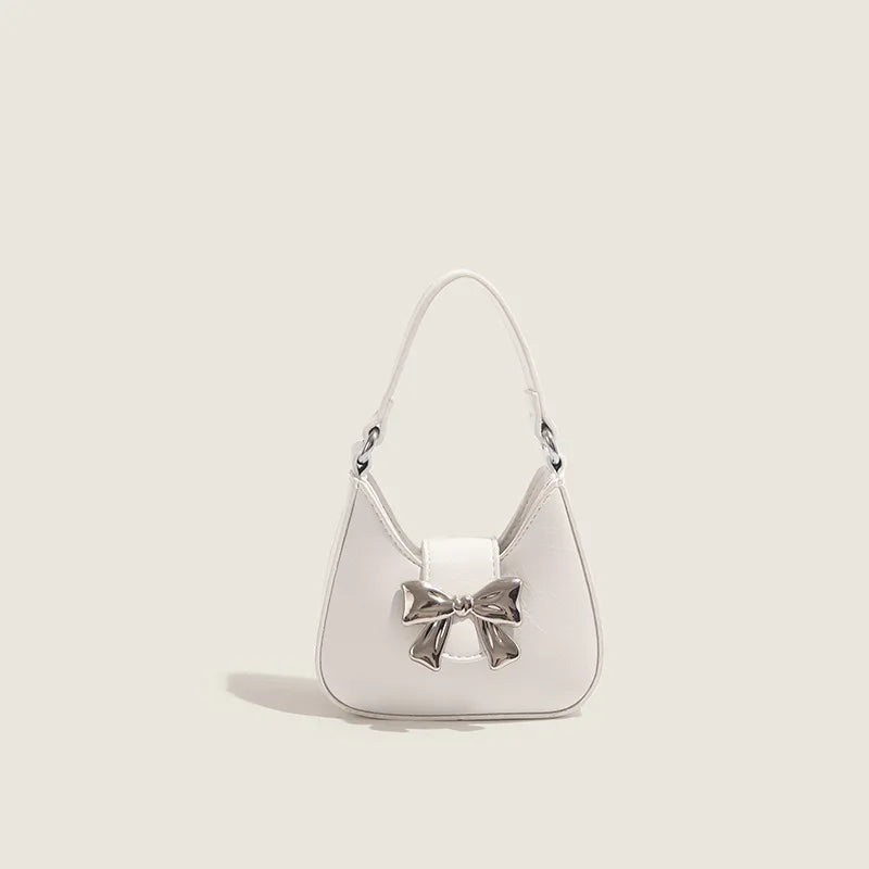 Fashion Bow Handbags Female 2024 New Chain Underarm Shoulder Bag Niche Designer Elegant Commuter Light Luxury Bolsas Mujer