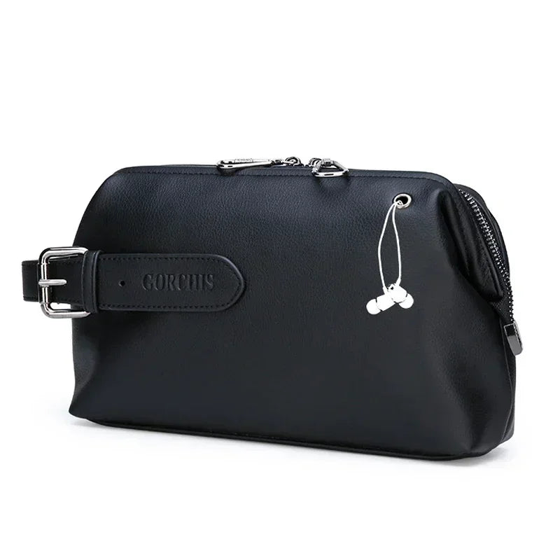 Fashion Brand Design Men's Clutch Bags High Quality Leather Men Business Handbags Casual Trip Clutches Wallets Toiletry Bag Zip