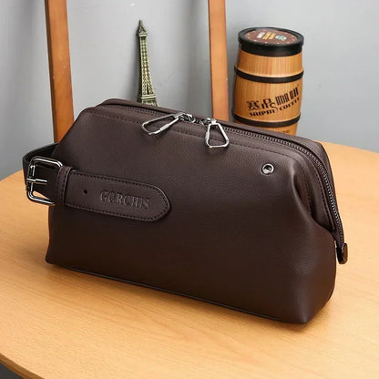 Fashion Brand Design Men's Clutch Bags High Quality Leather Men Business Handbags Casual Trip Clutches Wallets Toiletry Bag Zip