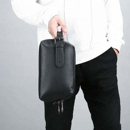 Fashion Brand Design Men's Clutch Bags High Quality Leather Men Business Handbags Casual Trip Clutches Wallets Toiletry Bag Zip
