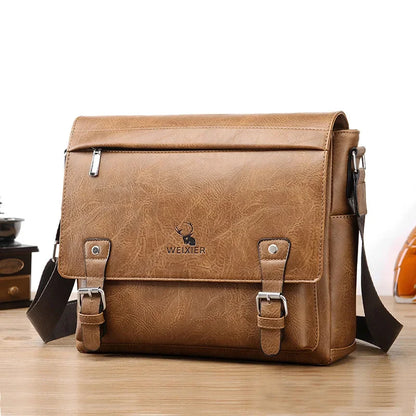 Fashion Brand PU Leather Men Crossbody Business File High Quality Shoulder Husband Ipad Male Messenger Bags