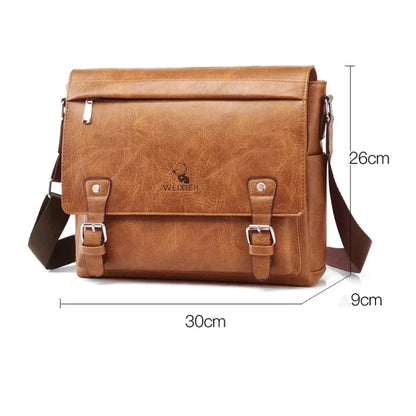 Fashion Brand PU Leather Men Crossbody Business File High Quality Shoulder Husband Ipad Male Messenger Bags