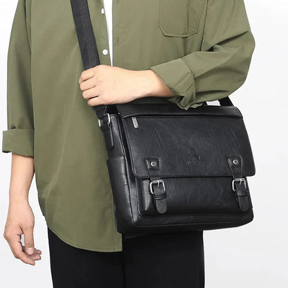 Fashion Brand PU Leather Men Crossbody Business File High Quality Shoulder Husband Ipad Male Messenger Bags