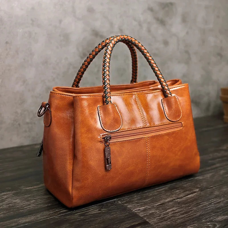 Fashion Brand Women's Shoulder New Retro Arm-in-arm Woven Contrast Handbag Three-layer Large-capacity Female Crossbody Bag