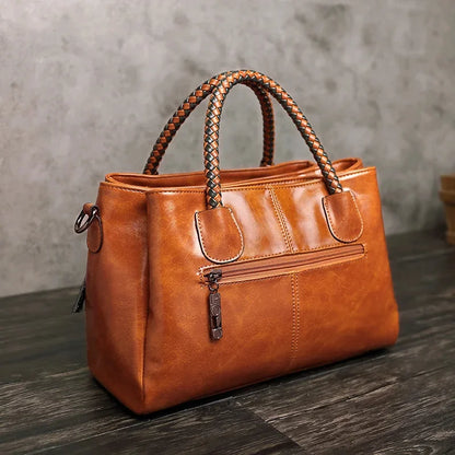 Fashion Brand Women's Shoulder New Retro Arm-in-arm Woven Contrast Handbag Three-layer Large-capacity Female Crossbody Bag