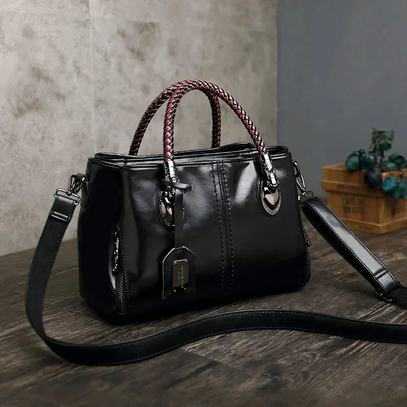 Fashion Brand Women's Shoulder New Retro Arm-in-arm Woven Contrast Handbag Three-layer Large-capacity Female Crossbody Bag