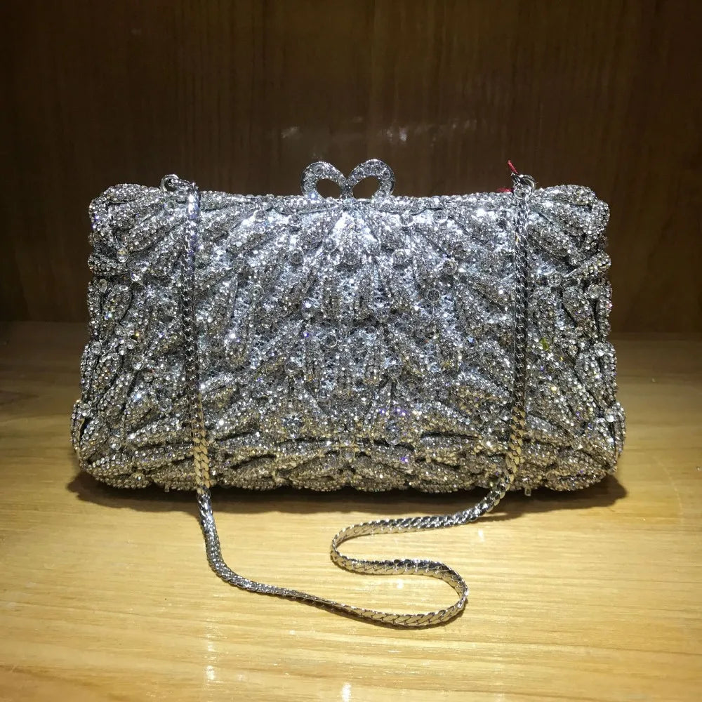 Fashion Bridal Shoulder Bag Chain Bridal Wedding Box Clutch Bags Female Crystal Diamond Clutches Women Evening Bag for Wedding