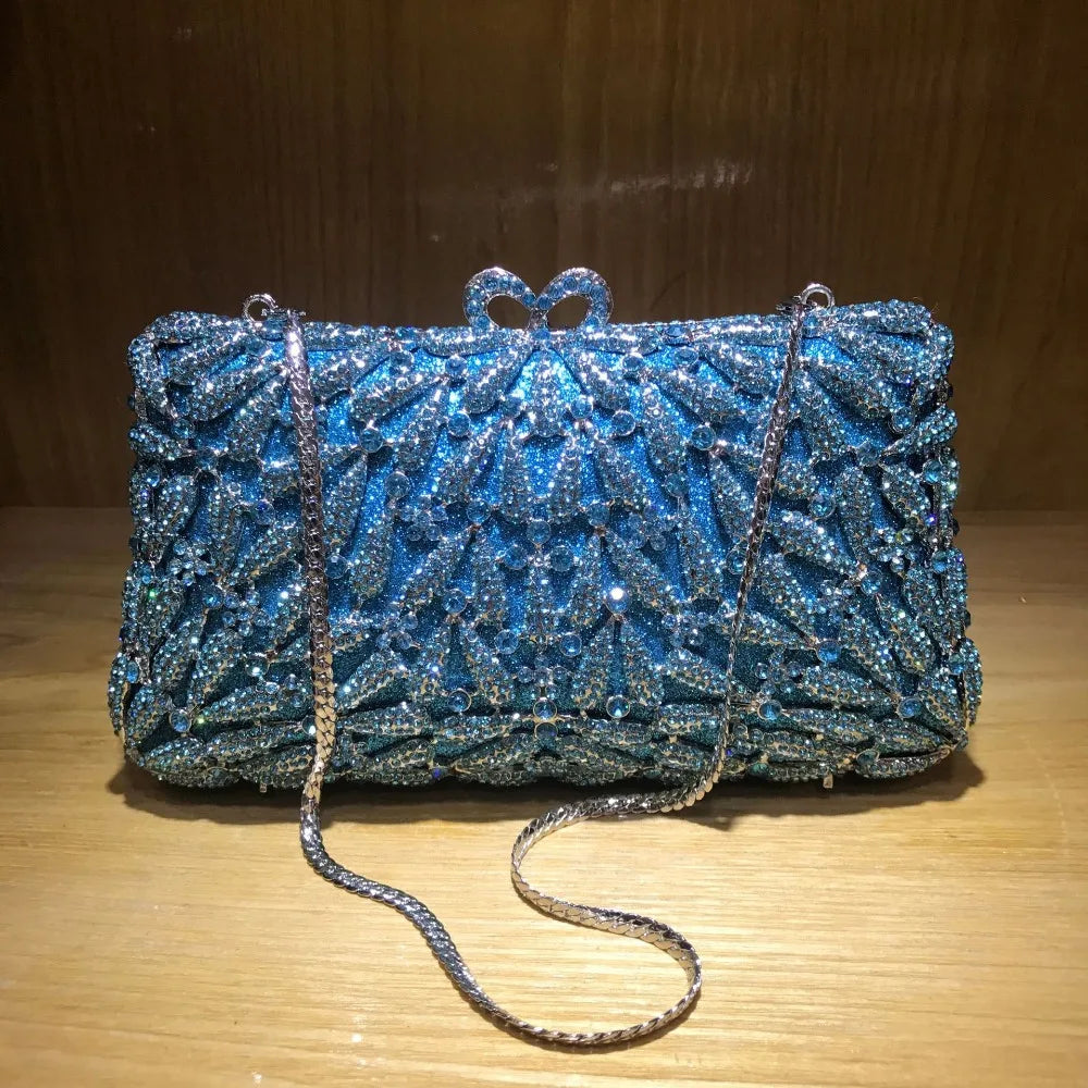 Fashion Bridal Shoulder Bag Chain Bridal Wedding Box Clutch Bags Female Crystal Diamond Clutches Women Evening Bag for Wedding