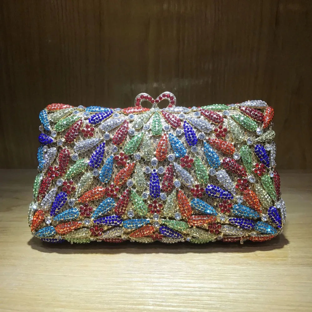 Fashion Bridal Shoulder Bag Chain Bridal Wedding Box Clutch Bags Female Crystal Diamond Clutches Women Evening Bag for Wedding