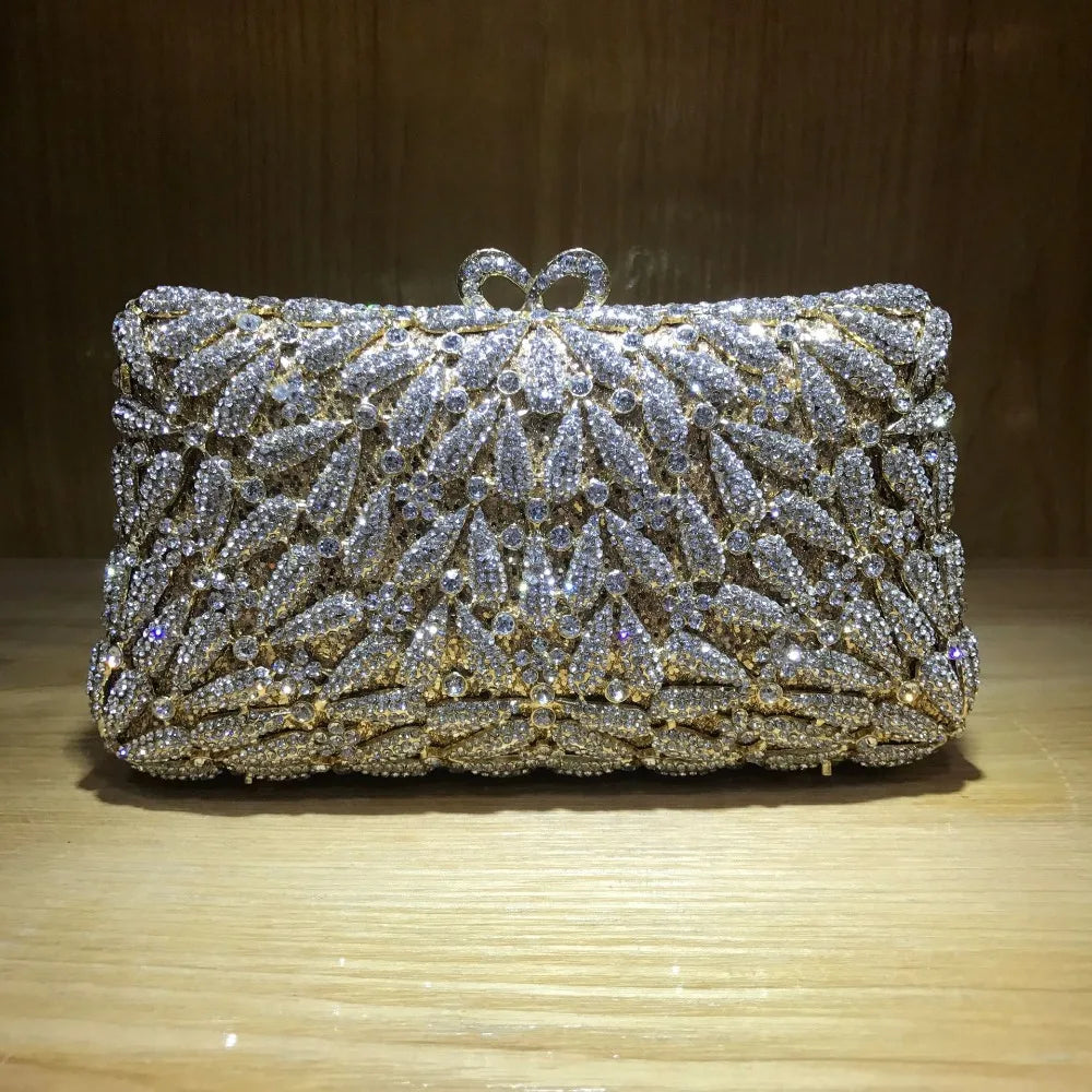 Fashion Bridal Shoulder Bag Chain Bridal Wedding Box Clutch Bags Female Crystal Diamond Clutches Women Evening Bag for Wedding