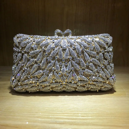 Fashion Bridal Shoulder Bag Chain Bridal Wedding Box Clutch Bags Female Crystal Diamond Clutches Women Evening Bag for Wedding