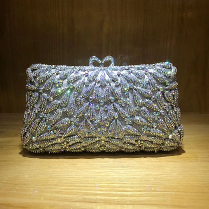 Fashion Bridal Shoulder Bag Chain Bridal Wedding Box Clutch Bags Female Crystal Diamond Clutches Women Evening Bag for Wedding