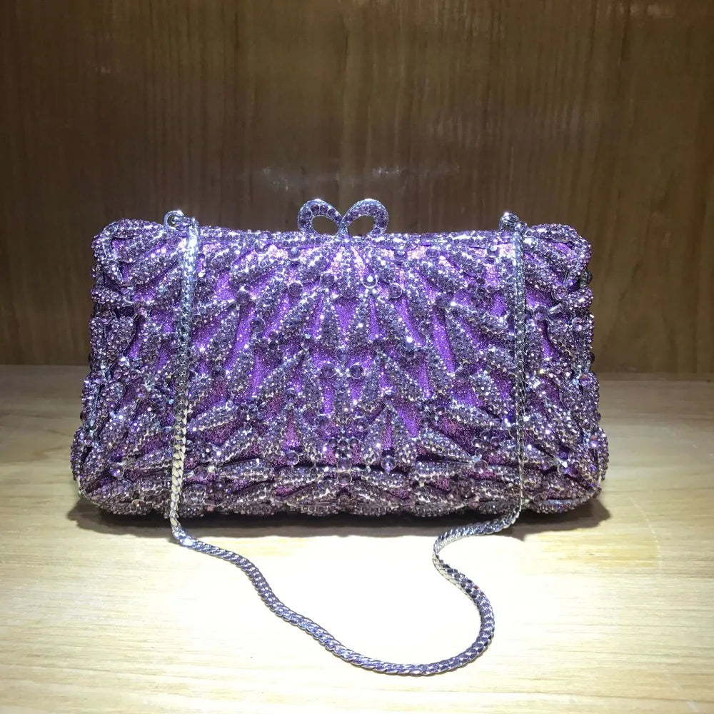 Fashion Bridal Shoulder Bag Chain Bridal Wedding Box Clutch Bags Female Crystal Diamond Clutches Women Evening Bag for Wedding