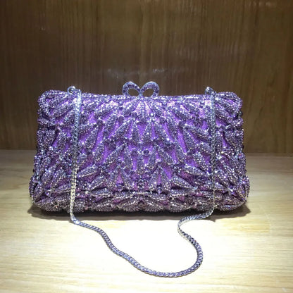 Fashion Bridal Shoulder Bag Chain Bridal Wedding Box Clutch Bags Female Crystal Diamond Clutches Women Evening Bag for Wedding