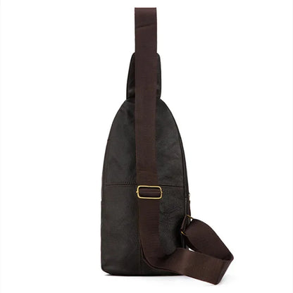 Fashion Business MEN'S chest genuine leather crossbody male casual messenger large capacity sling bag
