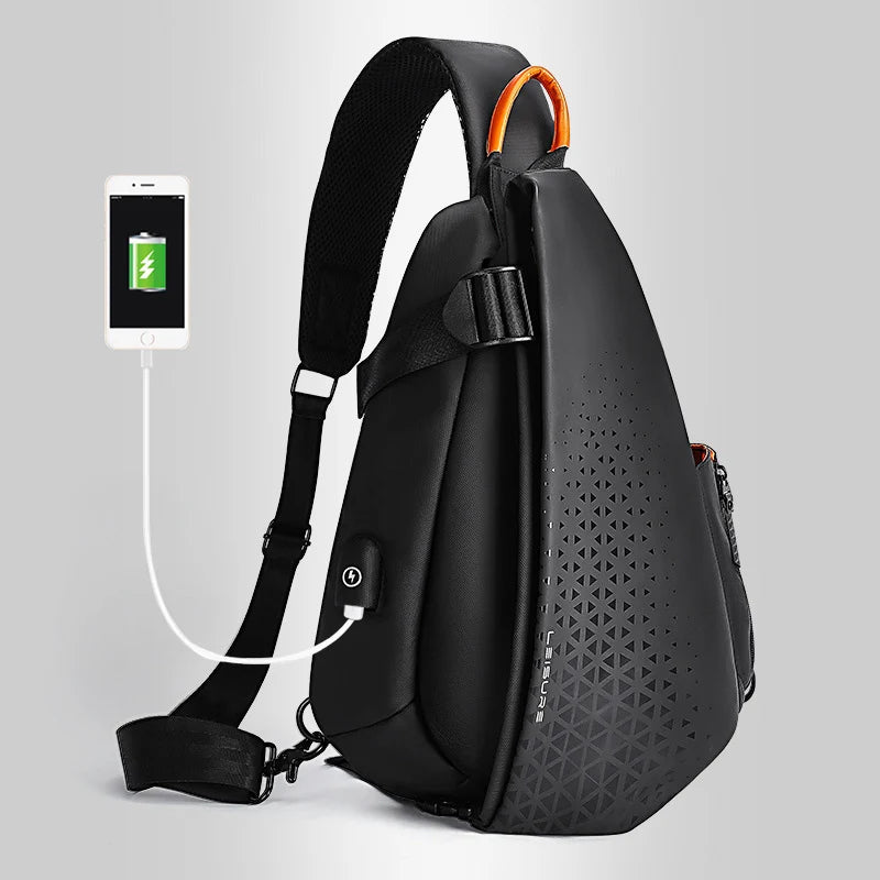Fashion Business Men's Crossbody Bags Motorcycle Waterproof Nylon Chest Packs Casual Travel Large Capacity Shoulder Bag Male