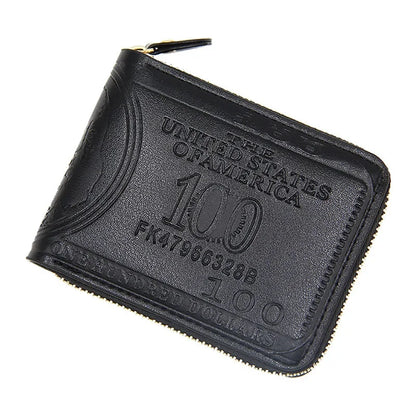 Fashion Business Wallet For Men Vintage PU Leather Coin Purse Large Capacity Man Card Holders Zipper Short Money Clip