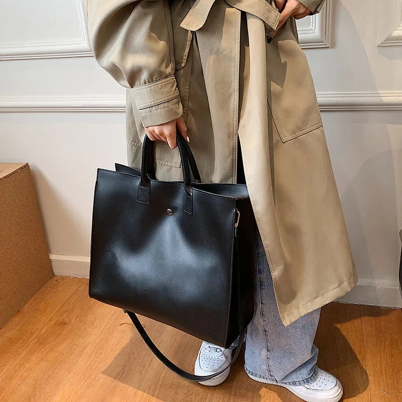 Fashion Bussiness Style Women High Capacity Briefcase Shoulder Bags Tote Female OL Vintage HandBags