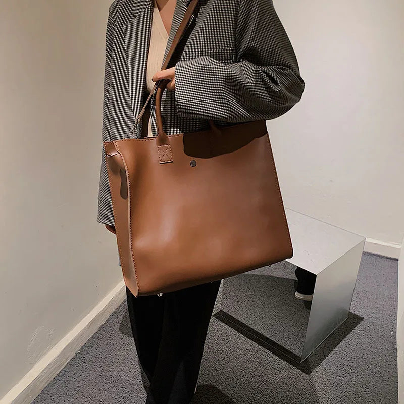 Fashion Bussiness Style Women High Capacity Briefcase Shoulder Bags Tote Female OL Vintage HandBags