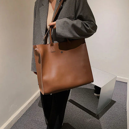 Fashion Bussiness Style Women High Capacity Briefcase Shoulder Bags Tote Female OL Vintage HandBags