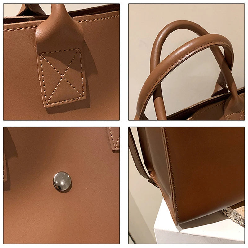 Fashion Bussiness Style Women High Capacity Briefcase Shoulder Bags Tote Female OL Vintage HandBags