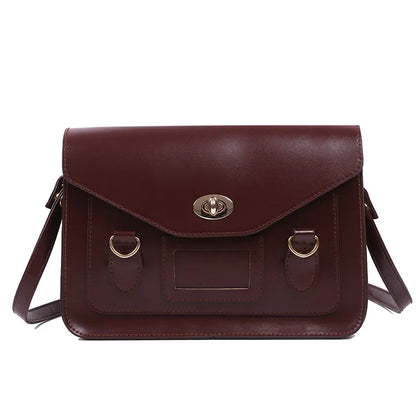 Fashion Bussiness Style Women Vintage Briefcases Shoulder Bags OL Rotating Latch HandBags