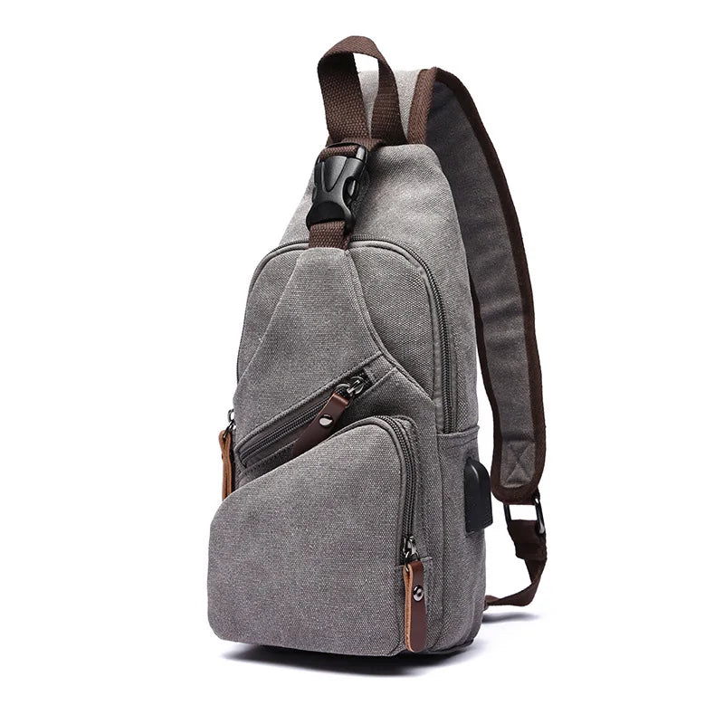 Fashion Canvas Chest Bag Men Ladies Crossbody Shoulder Bag Messenger Bag Multifunctional Mini Belt Waist Bag