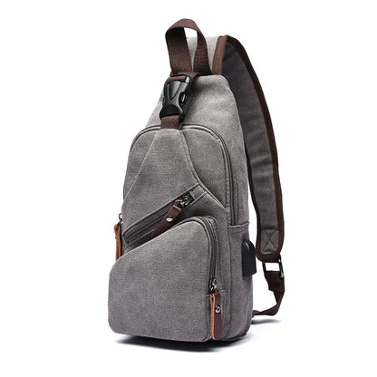 Fashion Canvas Chest Bag Men Ladies Crossbody Shoulder Bag Messenger Bag Multifunctional Mini Belt Waist Bag