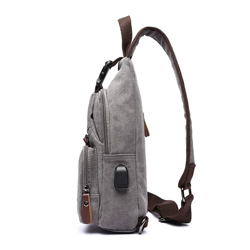 Fashion Canvas Chest Bag Men Ladies Crossbody Shoulder Bag Messenger Bag Multifunctional Mini Belt Waist Bag