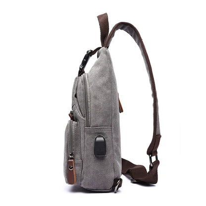 Fashion Canvas Chest Bag Men Ladies Crossbody Shoulder Bag Messenger Bag Multifunctional Mini Belt Waist Bag
