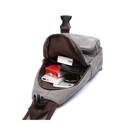 Fashion Canvas Chest Bag Men Ladies Crossbody Shoulder Bag Messenger Bag Multifunctional Mini Belt Waist Bag
