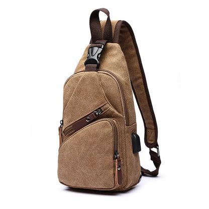 Fashion Canvas Chest Bag Men Ladies Crossbody Shoulder Bag Messenger Bag Multifunctional Mini Belt Waist Bag