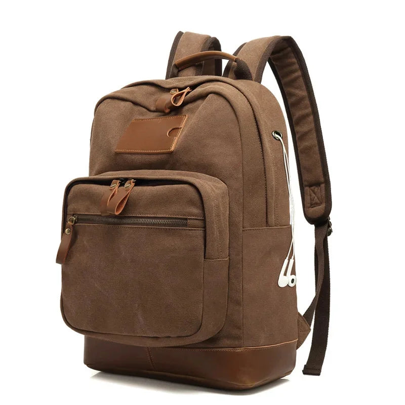 Fashion Canvas Men Backpack Large Capacity Travel Bag Casual Student Schoolbag Male Computer Laptop Bagg