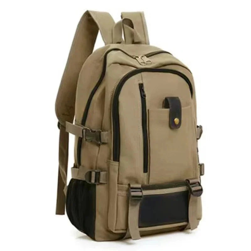 Fashion Canvas Men's Casual Travel Backpack Large Capacity Student School Multifunction Male Laptop Bag