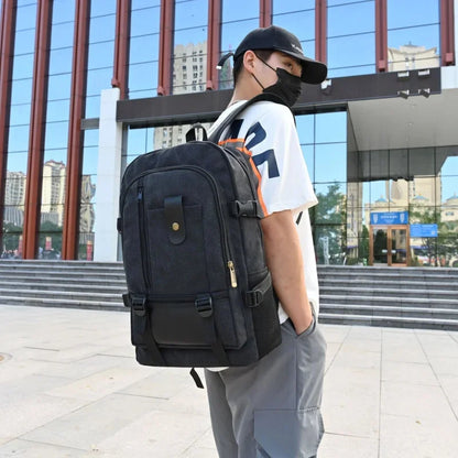 Fashion Canvas Men's Casual Travel Backpack Large Capacity Student School Multifunction Male Laptop Bag