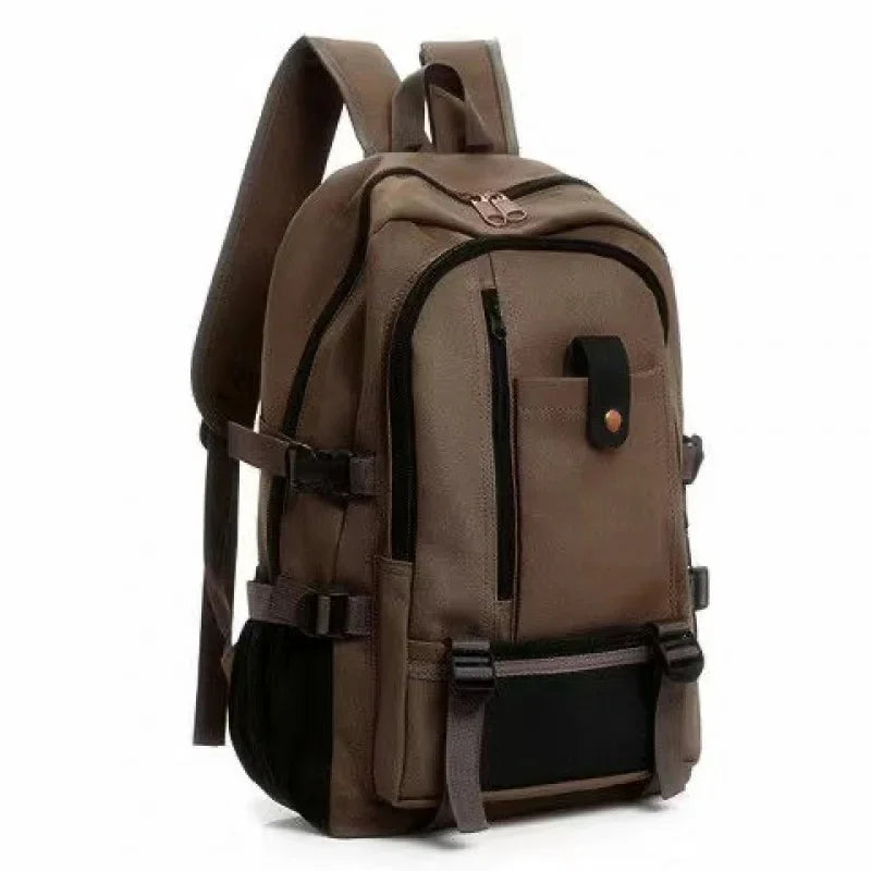 Fashion Canvas Men's Casual Travel Backpack Large Capacity Student School Multifunction Male Laptop Bag
